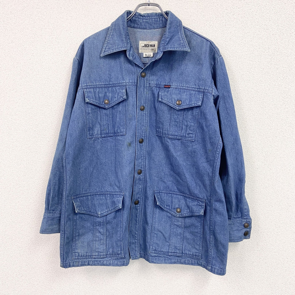 EDWIN　エドウィン　RICHI MAN リッチマン　長袖デニムシャツ/デニムジャケット　インディゴ　3Lサイズ　古着