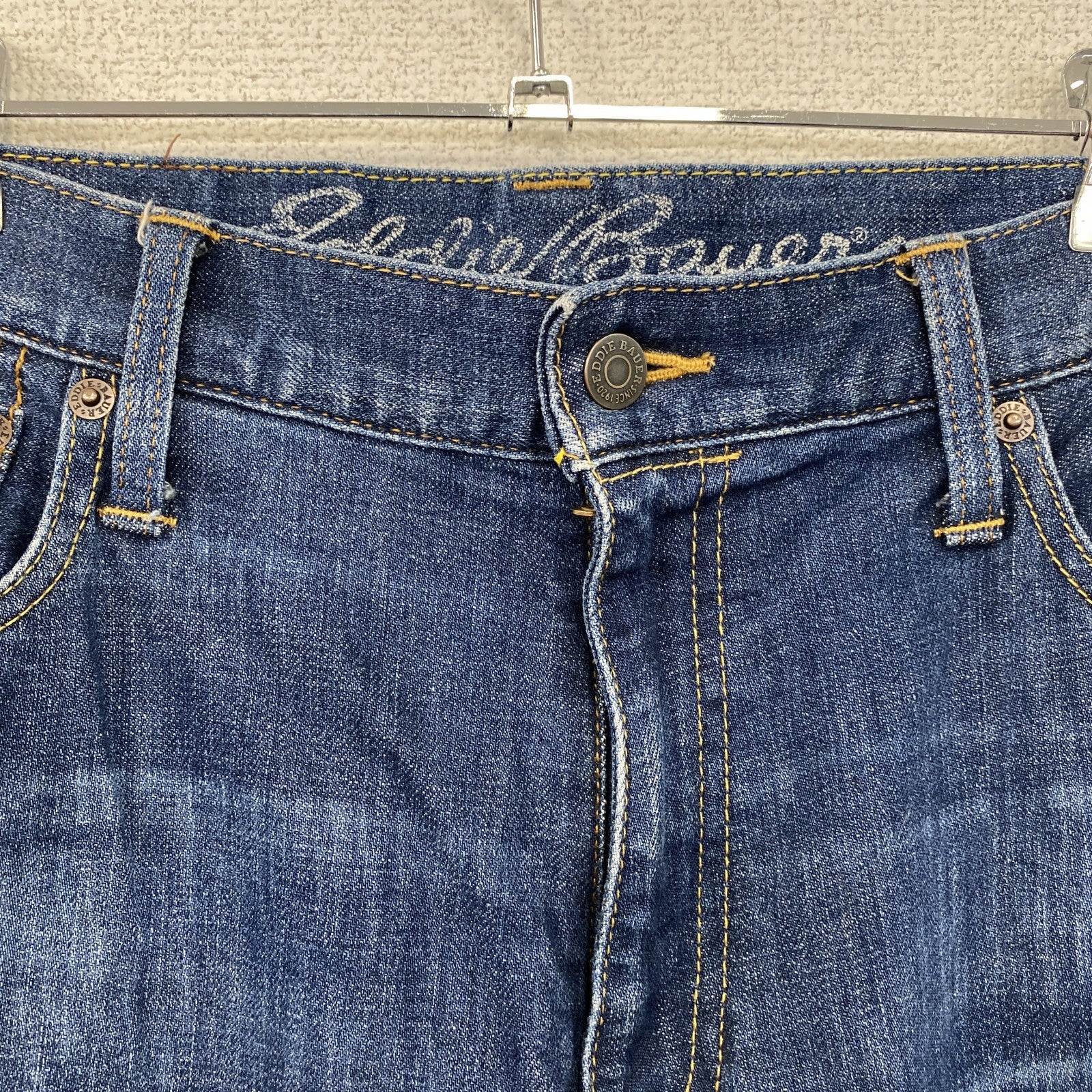 Eddie Bauer　エディーバウアー　デニムパンツ/ジーンズ　縦落ち　ジップフライ　インディゴ　W33サイズ　古着