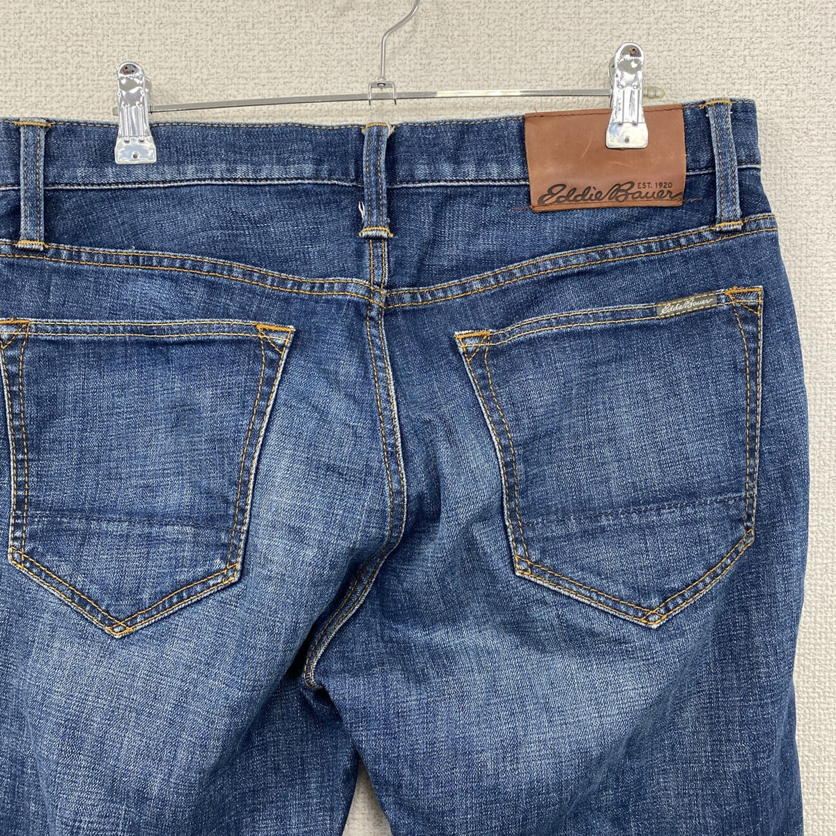 Eddie Bauer　エディーバウアー　デニムパンツ/ジーンズ　縦落ち　ジップフライ　インディゴ　W33サイズ　古着