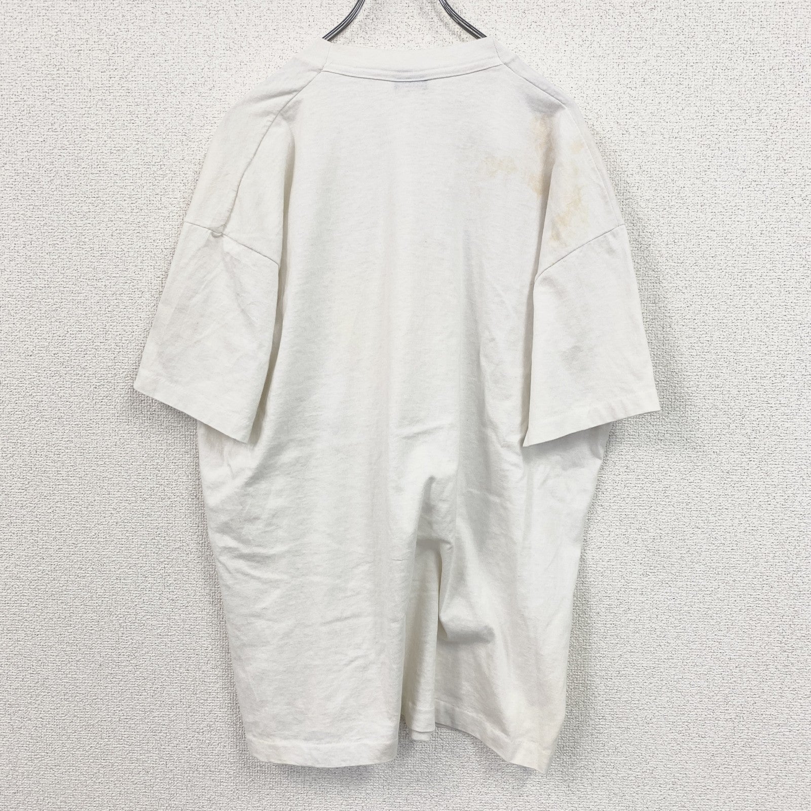90s　FRUIT OF THE LOOM　フルーツオブザルーム　半袖プリントTシャツ　白　ホワイト　XLサイズ　　ヴィンテージ　古着