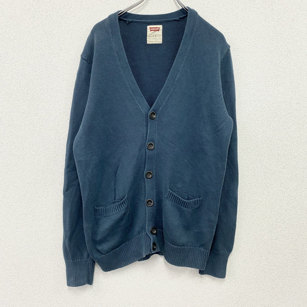 Levi's　リーバイス　コットンニットカーディガン　紺　ネイビー　Lサイズ　古着