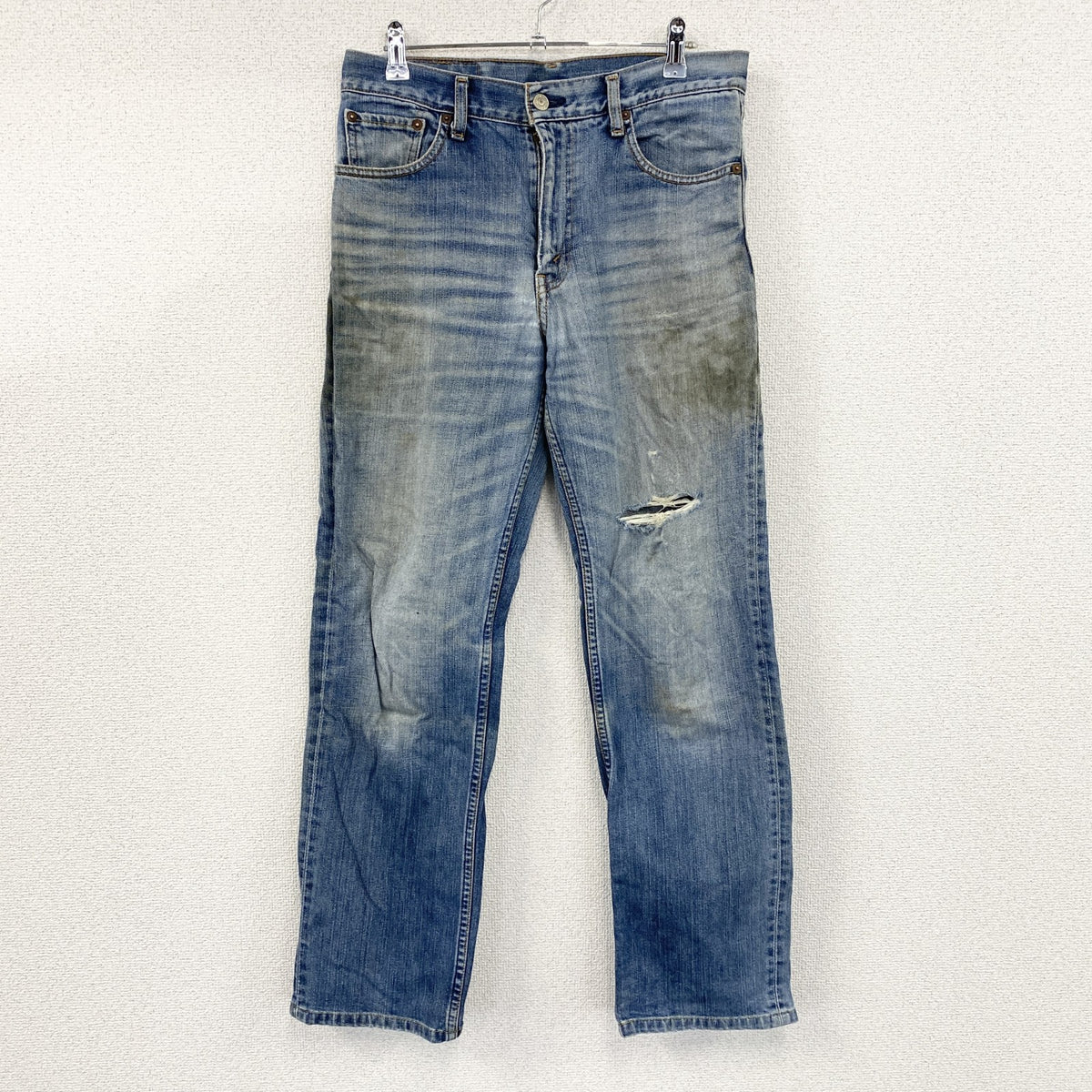 Levi’s　リーバイス　533　デニムパンツ/ダメージジーンズ　縦落ち　鬼ヒゲ　ジップフライ　インディゴ　W31サイズ　古着