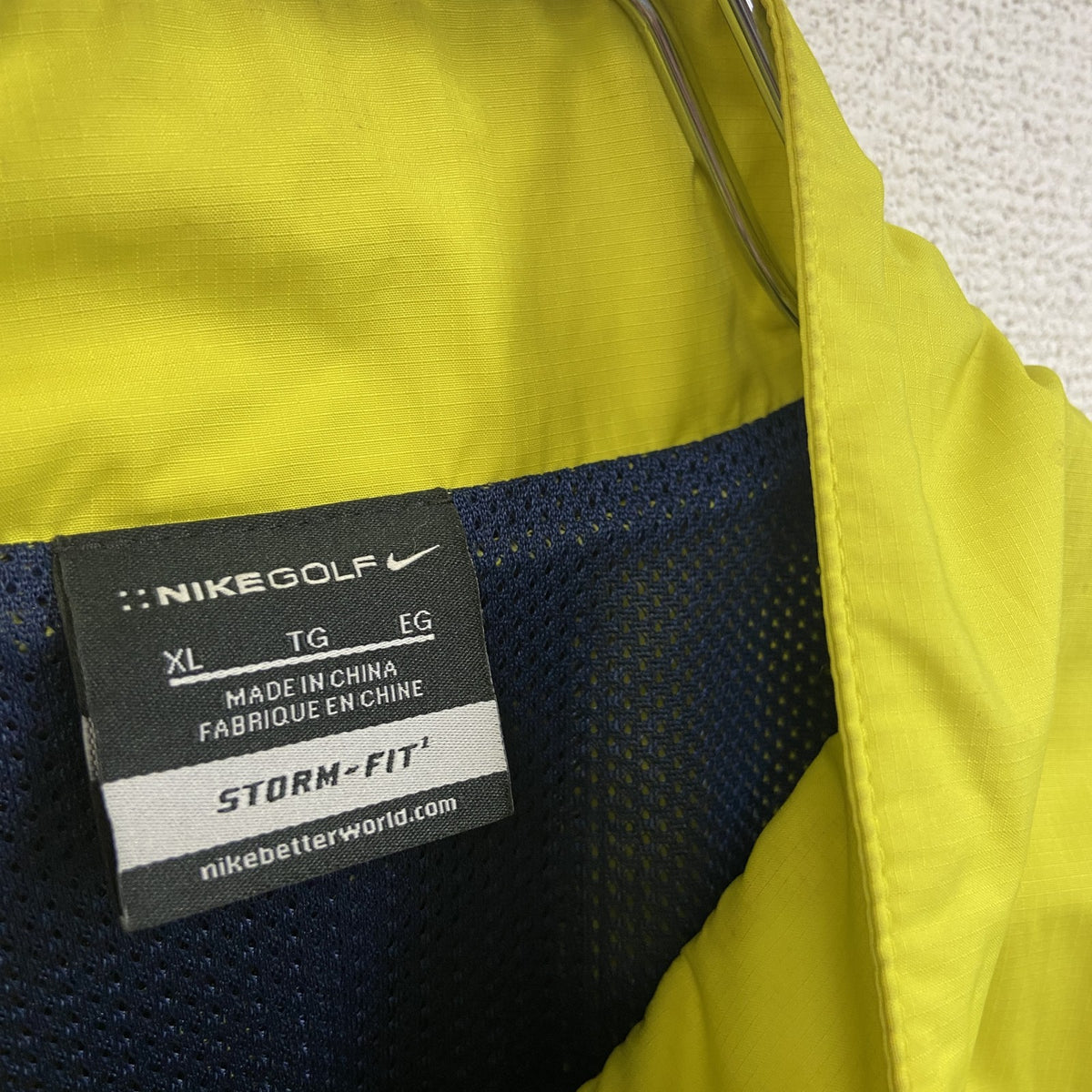 NIKE　ナイキ　ウインドブレーカー　2way　黄色　イエロー　XLサイズ　古着