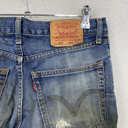 Levi’s　リーバイス　533　デニムパンツ/ダメージジーンズ　縦落ち　鬼ヒゲ　ジップフライ　インディゴ　W31サイズ