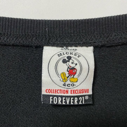 古着 used FOREVER21 DISNEY　ディズニー　長袖ビッグミッキープリントスウェット　トレーナー　スタッズ　ブラック