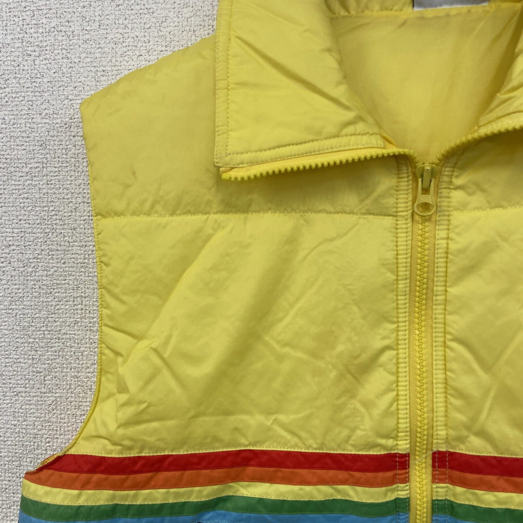 ～00s　AIPA SURFBOARDS　フルジップ中綿ベスト　ヴィンテージ　黄色　イエロー　Lサイズ　古着
