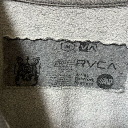 古着 used RVCA ルーカ　長袖クルーネックワンポイントロゴ刺繍スウェット　トレーナー　ノームコア　グレー　Mサイズ