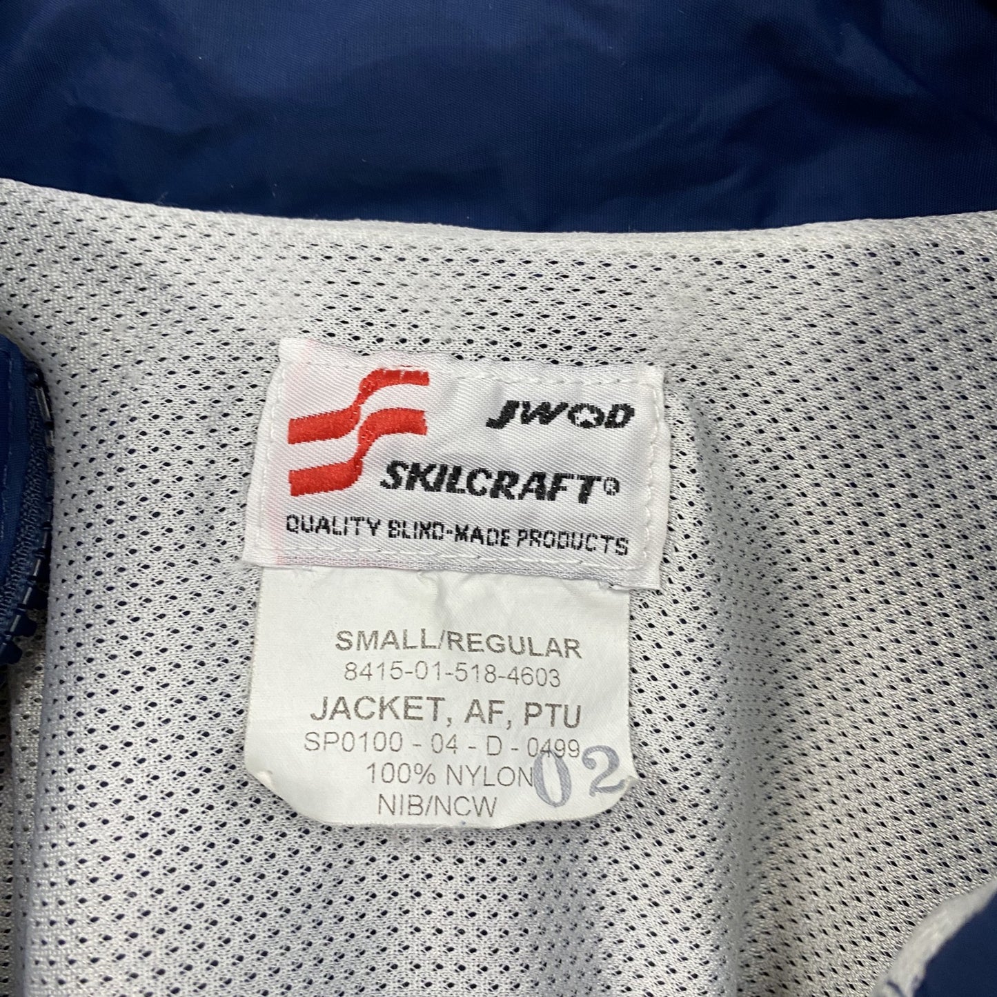 00s　U.S.AIR FORCE　PTU　トレーニングジャケット　ナイロンジャケット　米軍　紺　ネイビー　Sサイズ