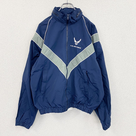 00s　U.S.AIR FORCE　PTU　トレーニングジャケット　ナイロンジャケット　米軍　紺　ネイビー　Sサイズ