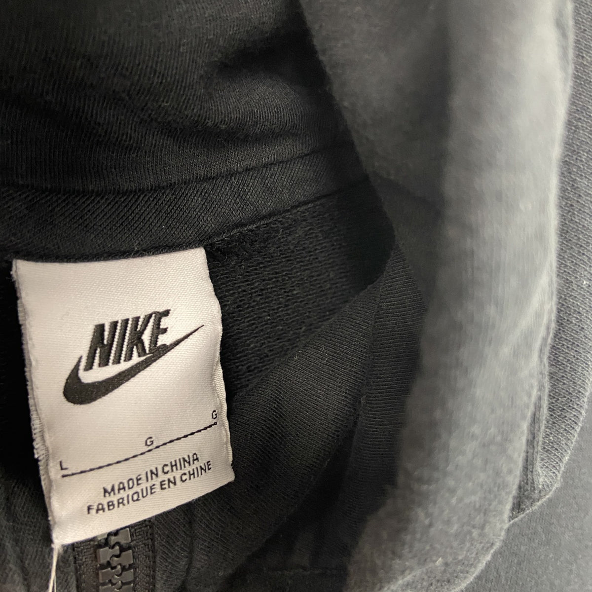 NIKE　ナイキ　フルジップパーカー/フーディー　黒　ブラック　Lサイズ フード付き メンズ コットン 古着