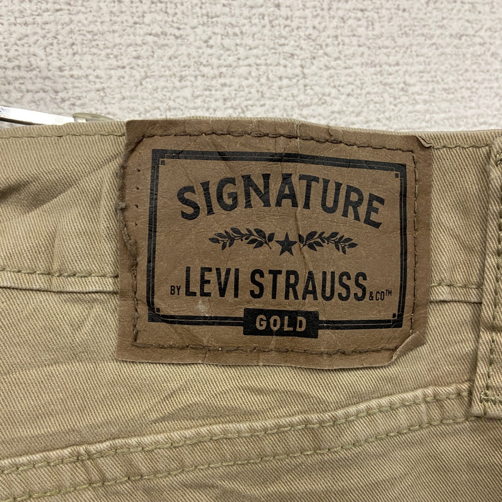 Levi’s　リーバイス　SIGNATURE　デニムパンツ/ジーンズ　ジップフライ　ベージュ メンズ コットン ポリウレタン 古着