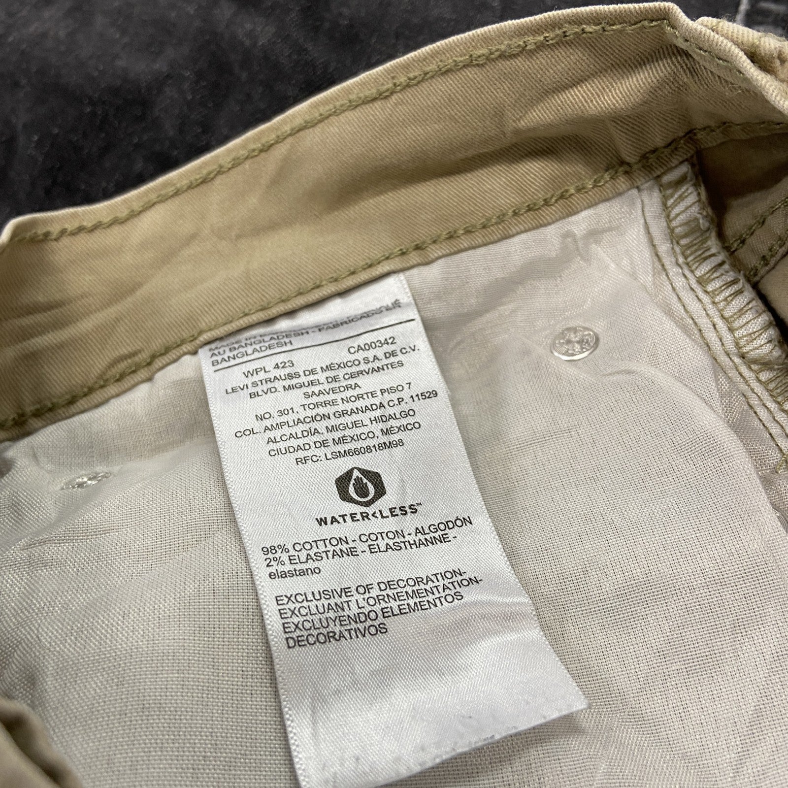 Levi’s　リーバイス　SIGNATURE　デニムパンツ/ジーンズ　ジップフライ　ベージュ メンズ コットン ポリウレタン 古着