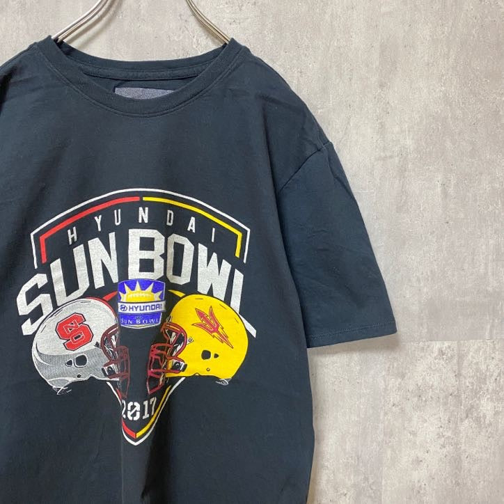 HYUNDAI ヒュンダイ　SUN BOWL 　アメフト　半袖オフィシャルプリントTシャツ　黒　ブラック　スポーツ　古着