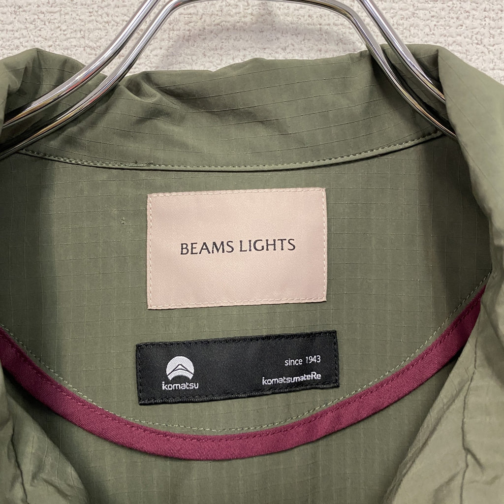 BEAMS LIGHTS　ビームスライツ　小松マテーレ　リップストップブルゾン　緑　グリーン　Lサイズ メンズ ポリエステル ナイロン 古着