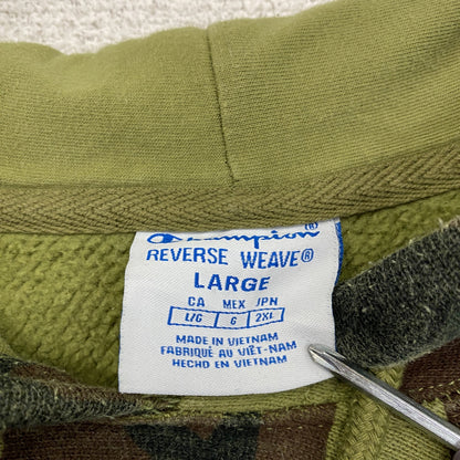 Champion　チャンピオン　リバースウィーブ　スウェットパーカー/フーディー　迷彩　カモフラ　カーキ　Lサイズ