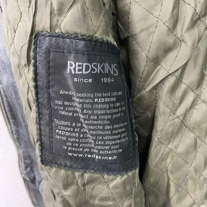 REDSKINS　レザージャケット/シングルライダースジャケット　レザーブルゾン　黒　ブラック