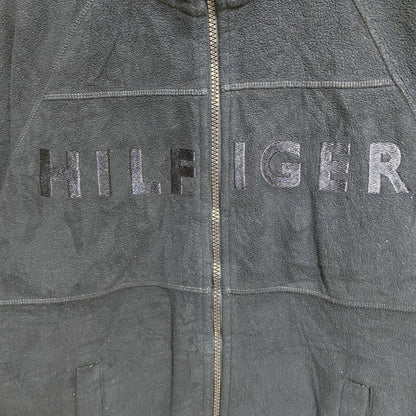 古着 used　トミーヒルフィガースポーツ　長袖フルジップフリースジャケット　紺　ネイビー　ハイネック　ポイント刺繡ロゴ　Mサイズ