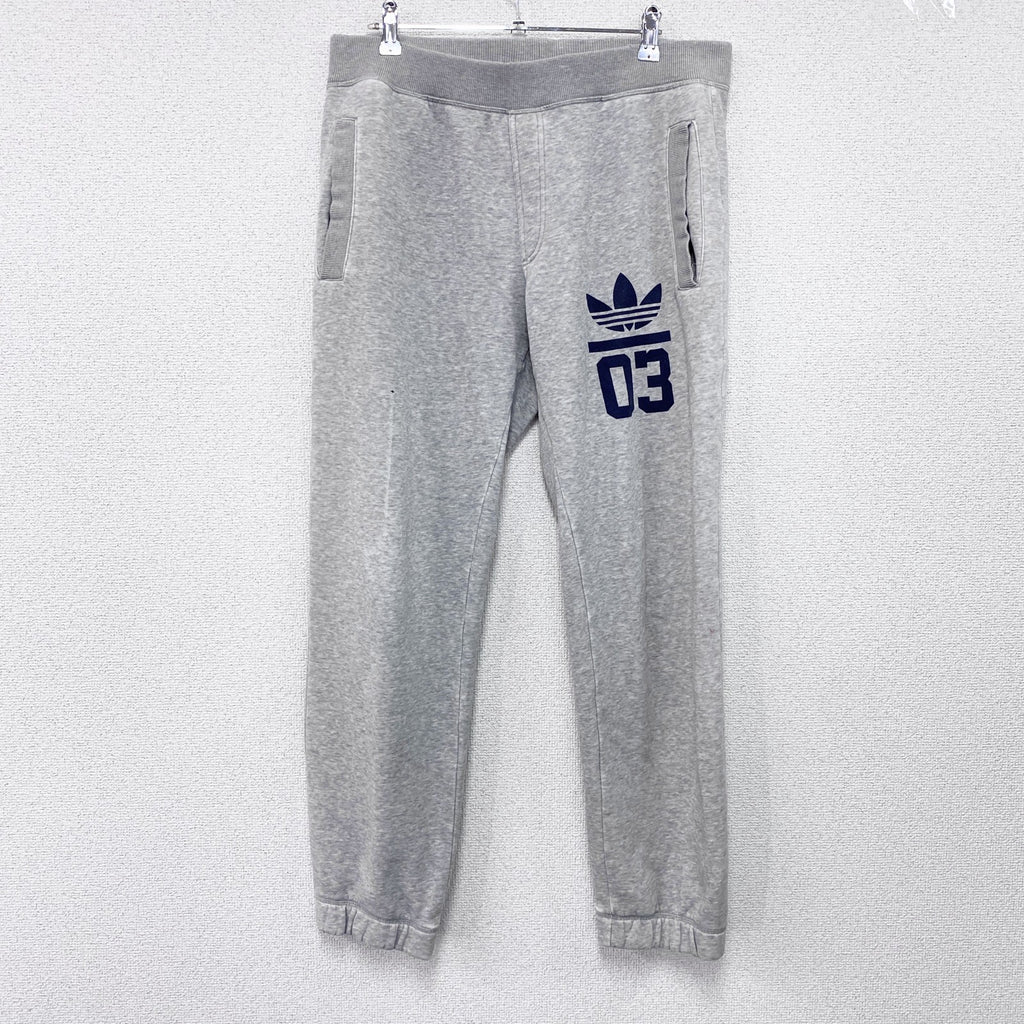 adidas　アディダス　スウェットパンツ　イージーパンツ　デカロゴ　トレフォイルロゴ　灰色　グレー　　古着