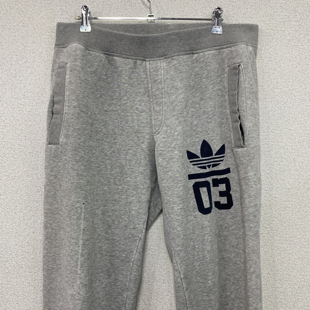 adidas　アディダス　スウェットパンツ　イージーパンツ　デカロゴ　トレフォイルロゴ　灰色　グレー　　古着