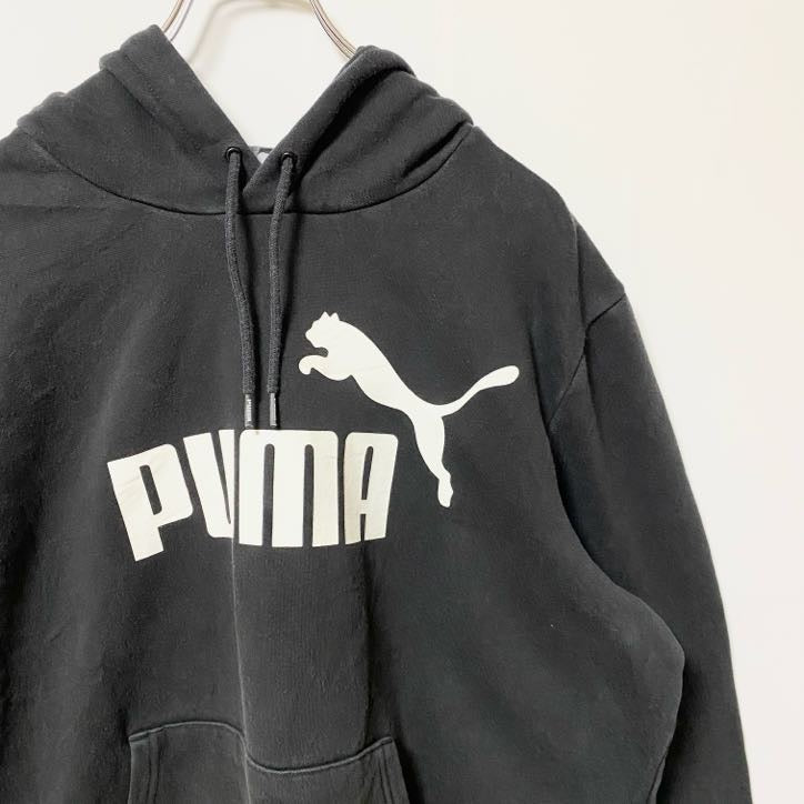PUMA　プーマ　長袖ロゴプリントプルオーバーパーカー　フーディー　オーバーサイズ　レトロデザイン　XLサイズ　古着