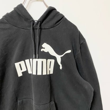 古着 used PUMA　プーマ　長袖ロゴプリントプルオーバーパーカー　フーディー　オーバーサイズ　レトロデザイン　XLサイズ