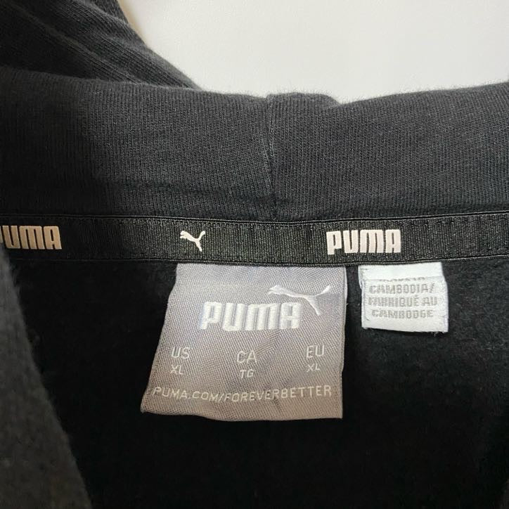 PUMA　プーマ　長袖ロゴプリントプルオーバーパーカー　フーディー　オーバーサイズ　レトロデザイン　XLサイズ　古着