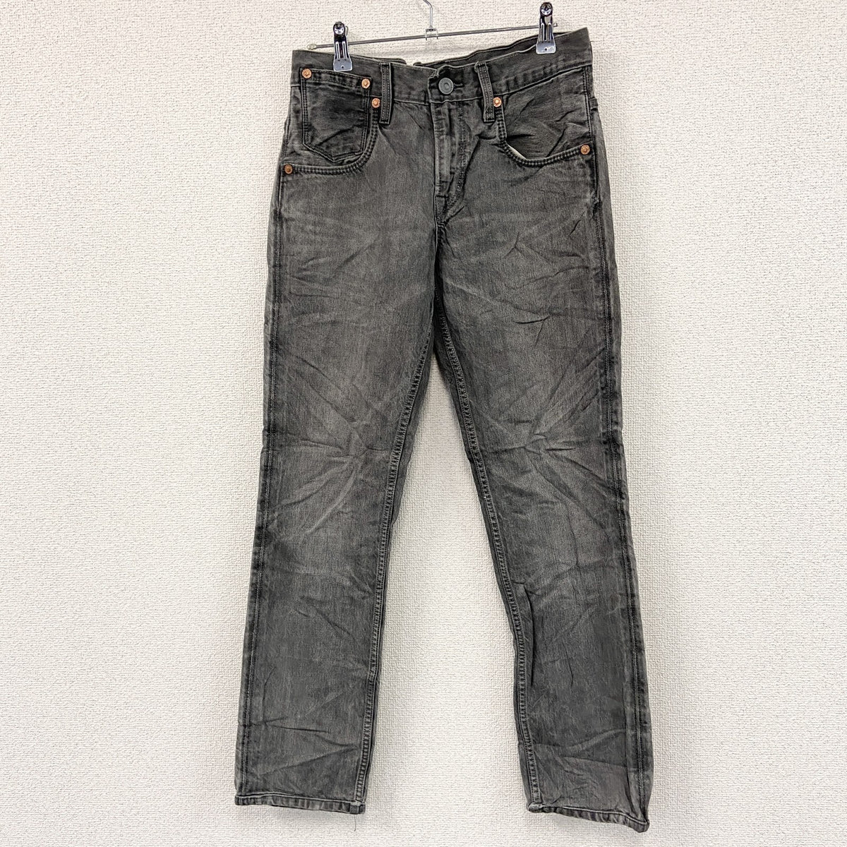 Levi’s　リーバイス　511　ブラックデニムパンツ/ジーンズ　ジップフライ　縦落ち　黒　ブラック　W30サイズ　古着