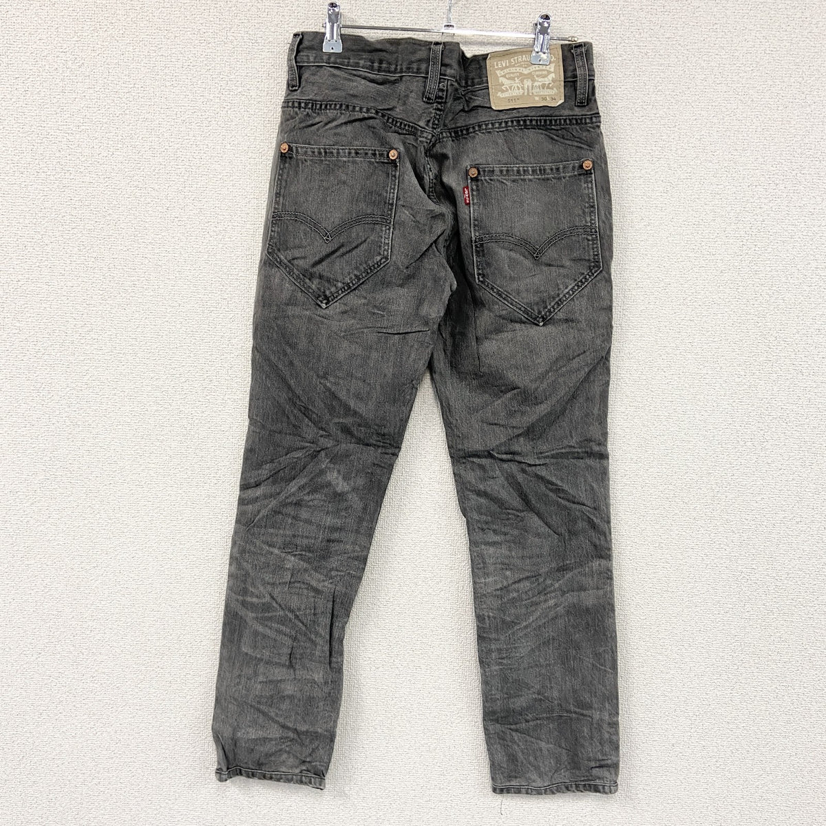 Levi’s　リーバイス　511　ブラックデニムパンツ/ジーンズ　ジップフライ　縦落ち　黒　ブラック　W30サイズ　古着