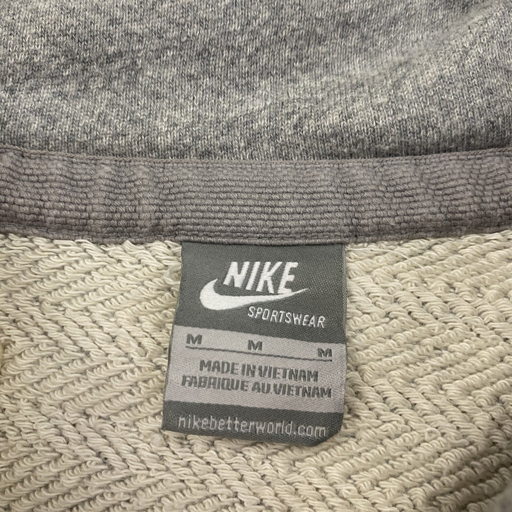 NIKE　ナイキ　ハーフボタンスウェットパーカー/フーディー　スウッシュ　グレー　灰色　Mサイズ　古着