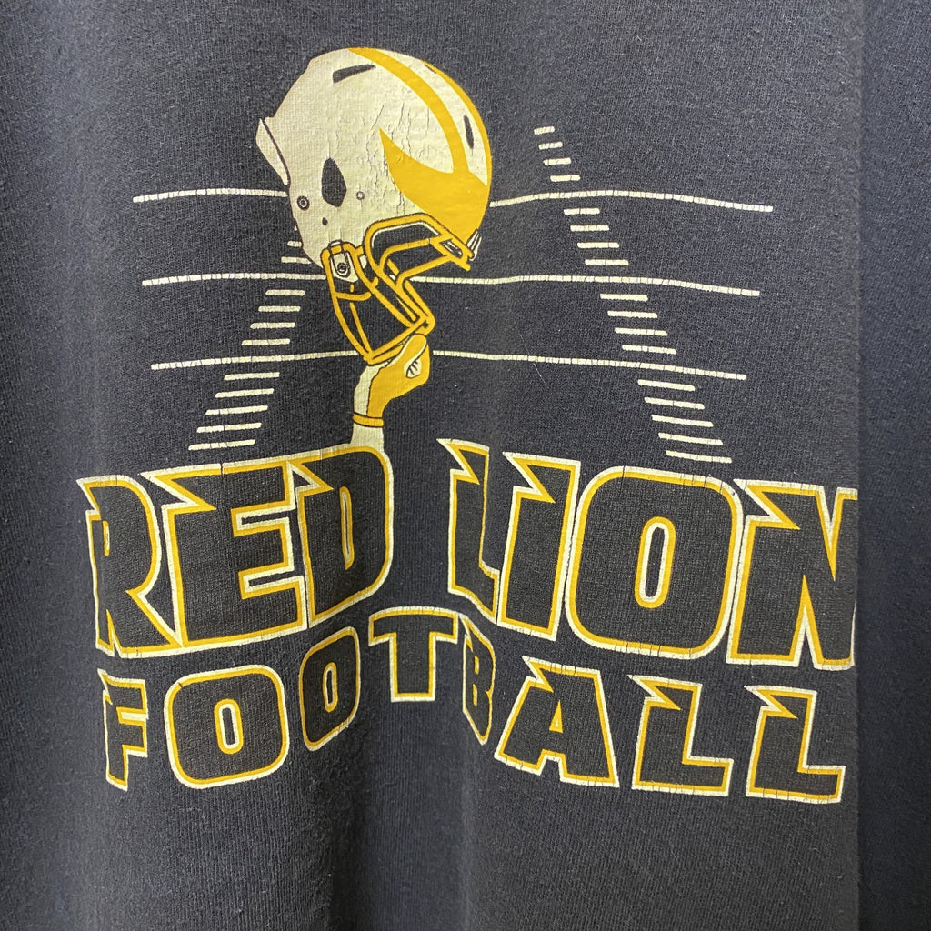 RED LION FOOTBALL　アメフト　半袖プリントTシャツ　スポーツ　黒　ブラック　レトロ　古着