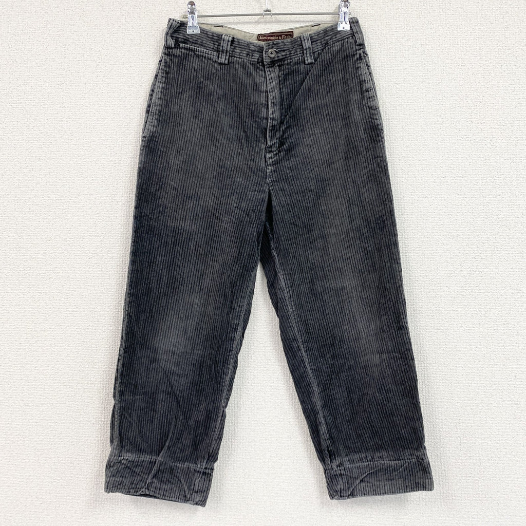 ～00s　Abercrombie&Fitch　アバクロ　コーデュロイパンツ　ヴィンテージ　グレー　灰色　W28サイズ　古着