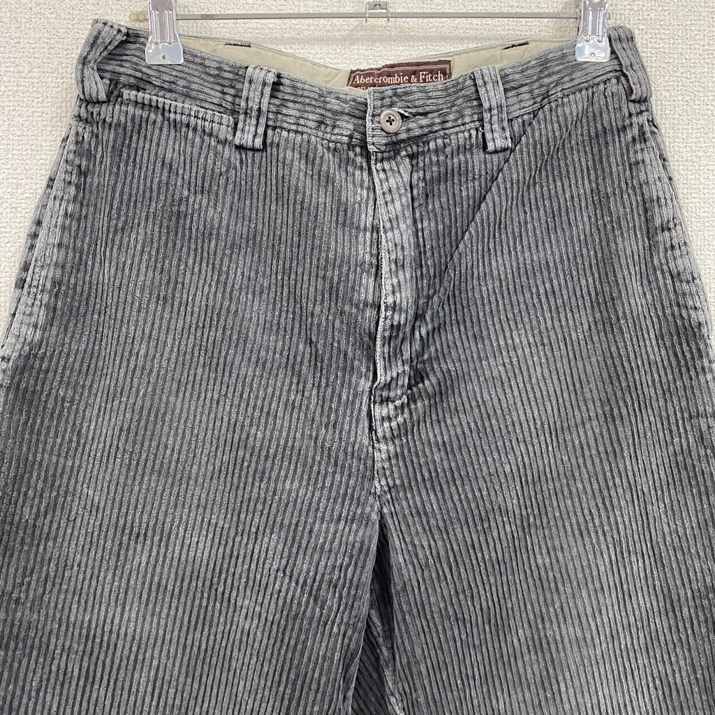～00s　Abercrombie&Fitch　アバクロ　コーデュロイパンツ　ヴィンテージ　グレー　灰色　W28サイズ　古着