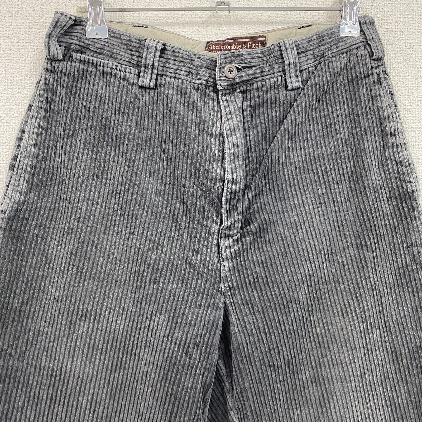～00s　Abercrombie&Fitch　アバクロ　コーデュロイパンツ　ヴィンテージ　グレー　灰色　W28サイズ　古着