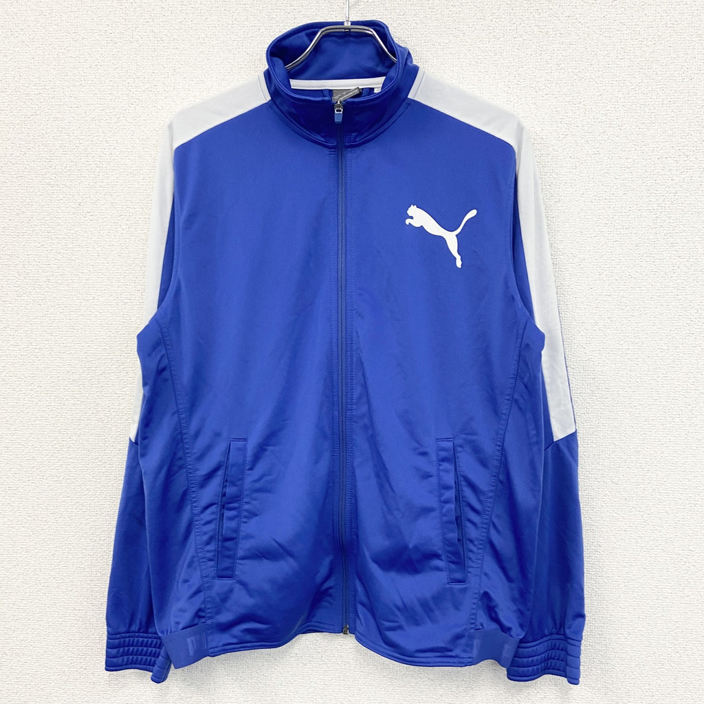PUMA　プーマ　フルジップトラックジャケット　ロゴプリント　青　ブルー　Lサイズ　古着