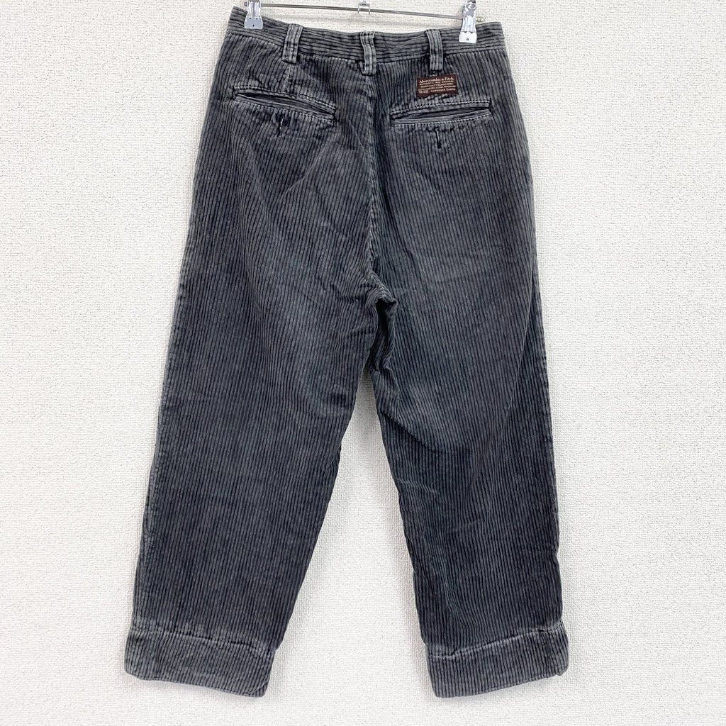 ～00s　Abercrombie&Fitch　アバクロ　コーデュロイパンツ　ヴィンテージ　グレー　灰色　W28サイズ　古着