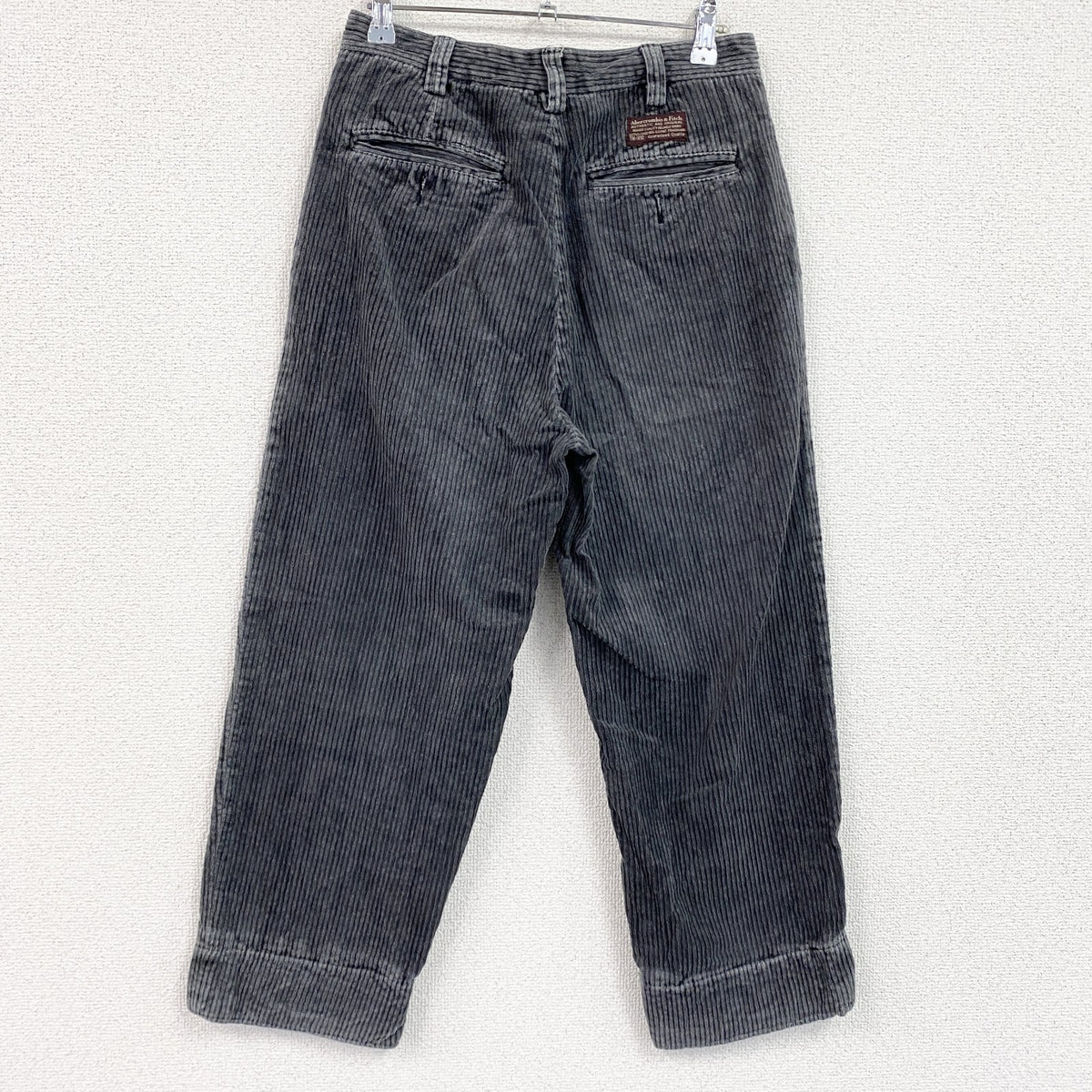 ～00s　Abercrombie&Fitch　アバクロ　コーデュロイパンツ　ヴィンテージ　グレー　灰色　W28サイズ　古着