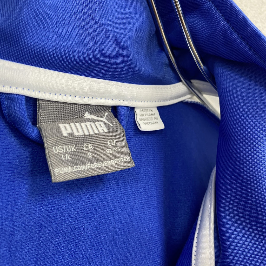 PUMA　プーマ　フルジップトラックジャケット　ロゴプリント　青　ブルー　Lサイズ　古着