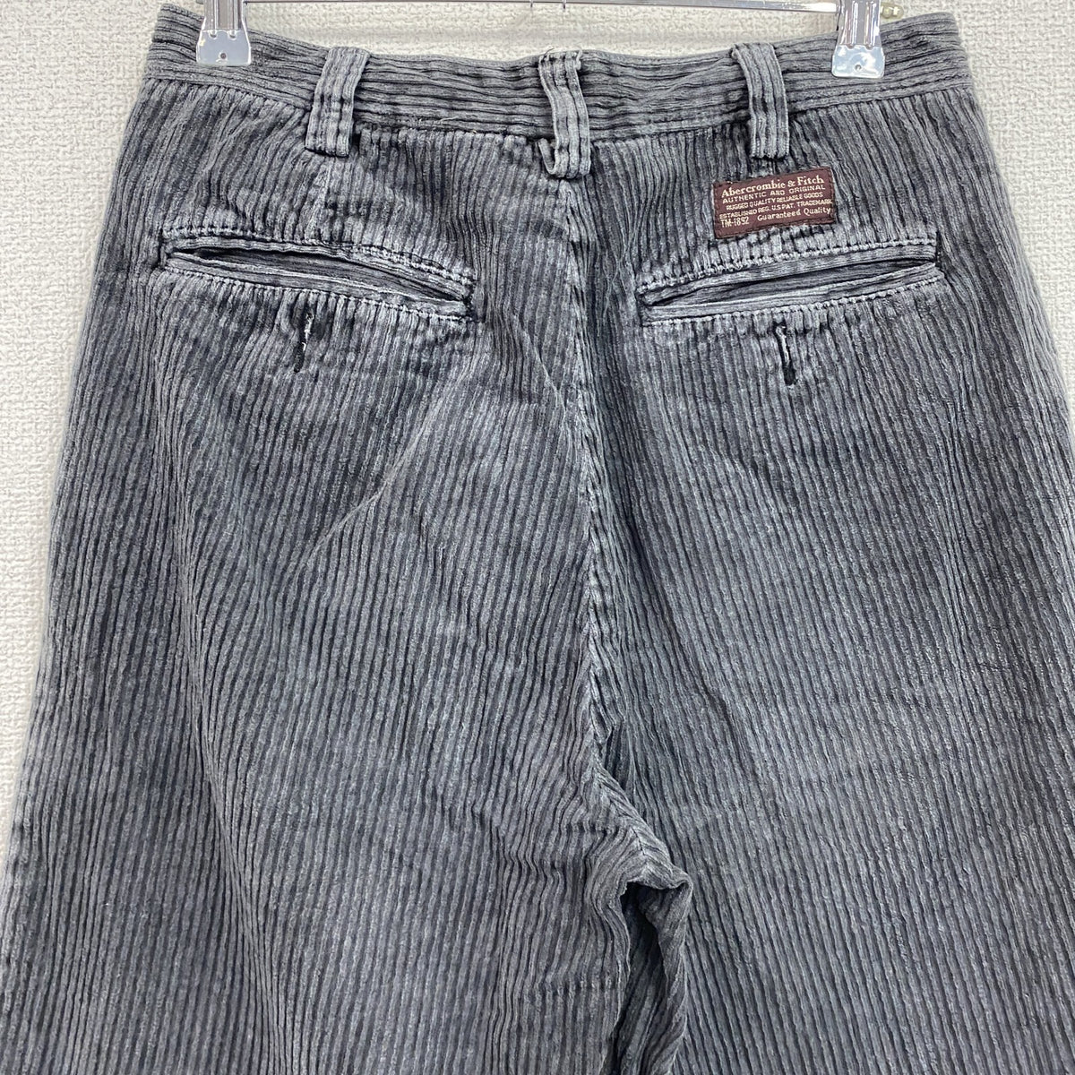 ～00s　Abercrombie&Fitch　アバクロ　コーデュロイパンツ　ヴィンテージ　グレー　灰色　W28サイズ　古着