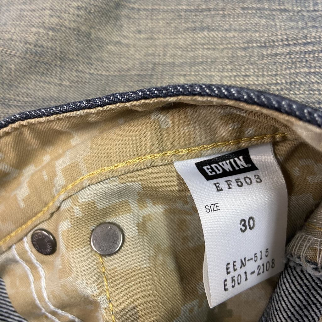 EDWIN　エドウィン　503　デニムパンツ/ジーンズ　ジップフライ　黒　ブラック　W30サイズ　古着