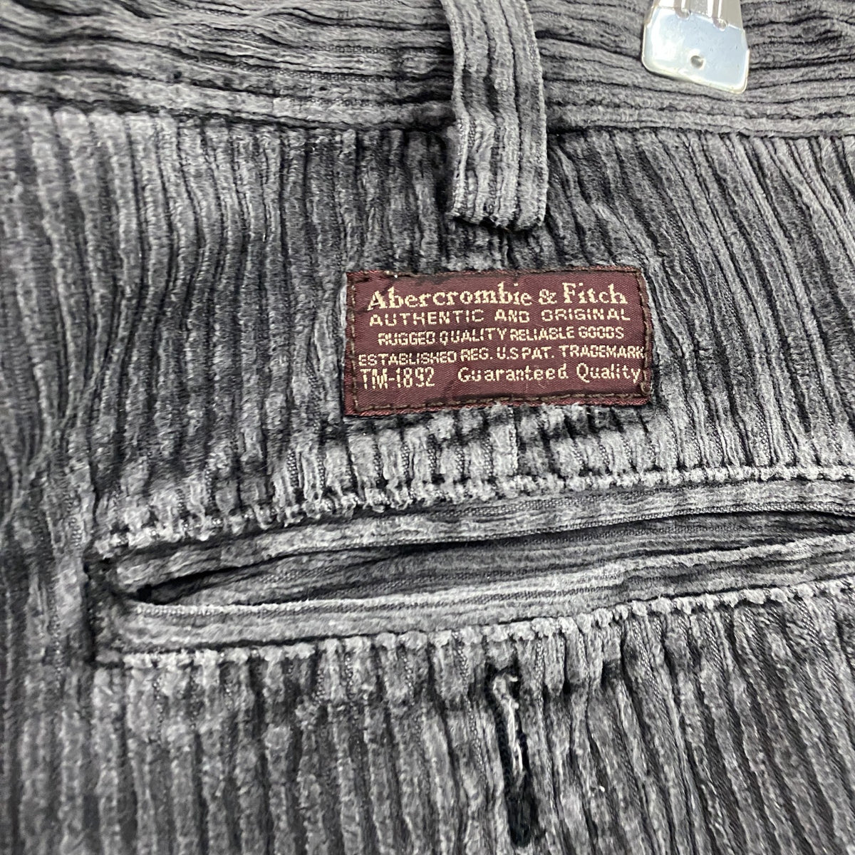 ～00s　Abercrombie&Fitch　アバクロ　コーデュロイパンツ　ヴィンテージ　グレー　灰色　W28サイズ　古着