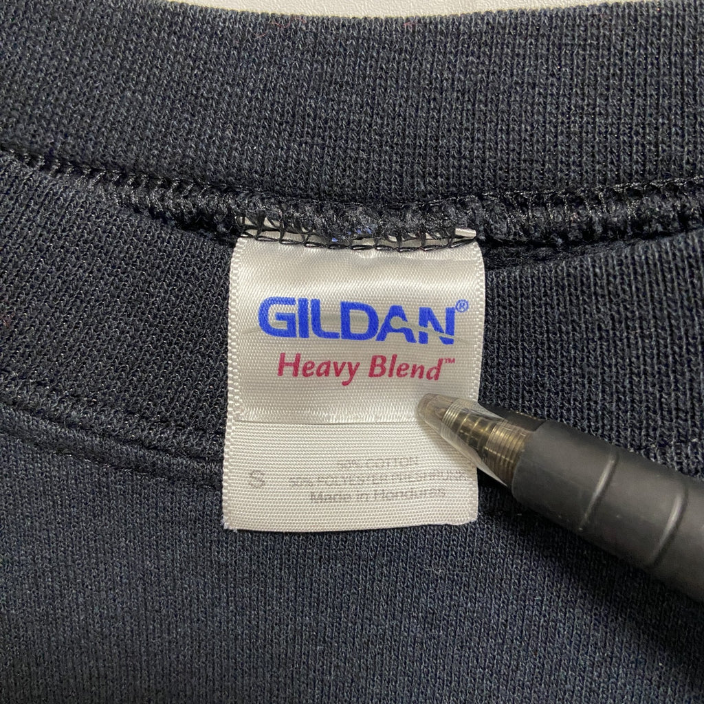 GILDAN　ギルダン　長袖プリントスウェット　クルーネックトレーナー　ソフトボール　黒　ブラック　レトロデザイン　Sサイズ　古着