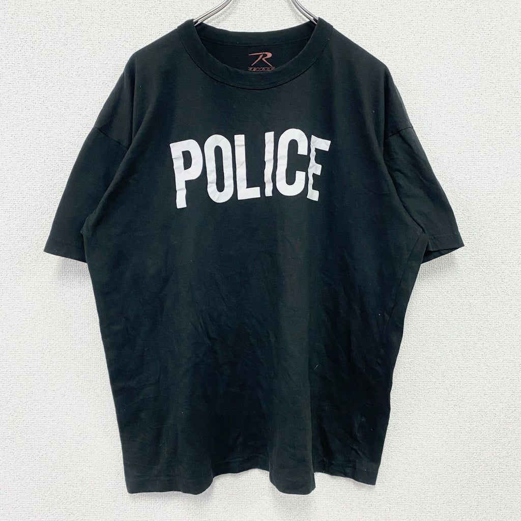 ROTHCO　半袖プリントTシャツ　POLICE　黒　ブラック　2XLサイズ　古着