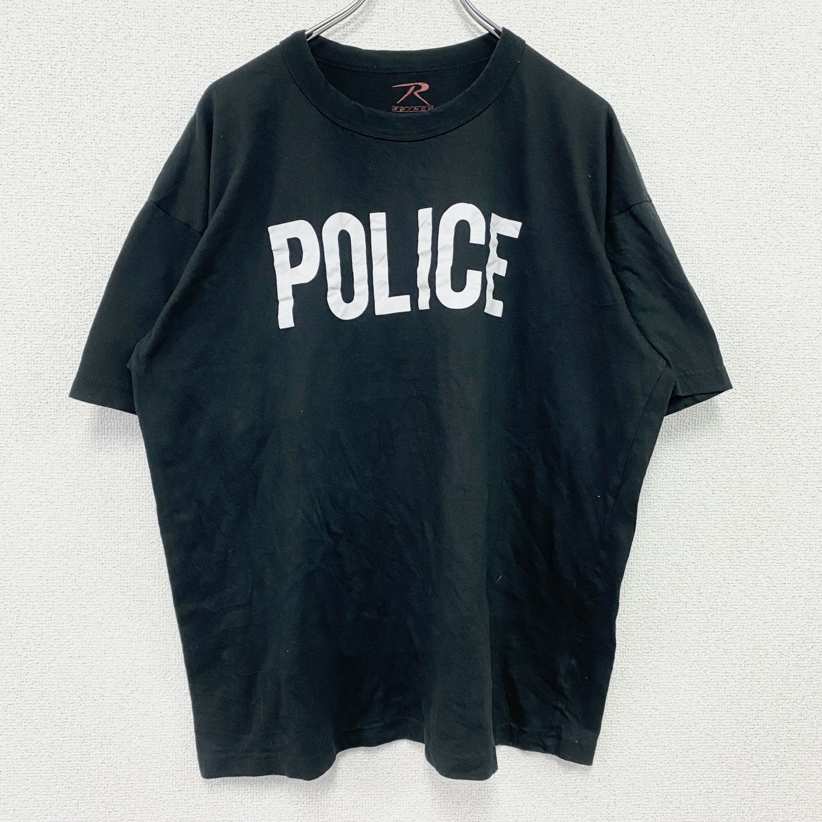 ROTHCO　半袖プリントTシャツ　POLICE　黒　ブラック　2XLサイズ　古着