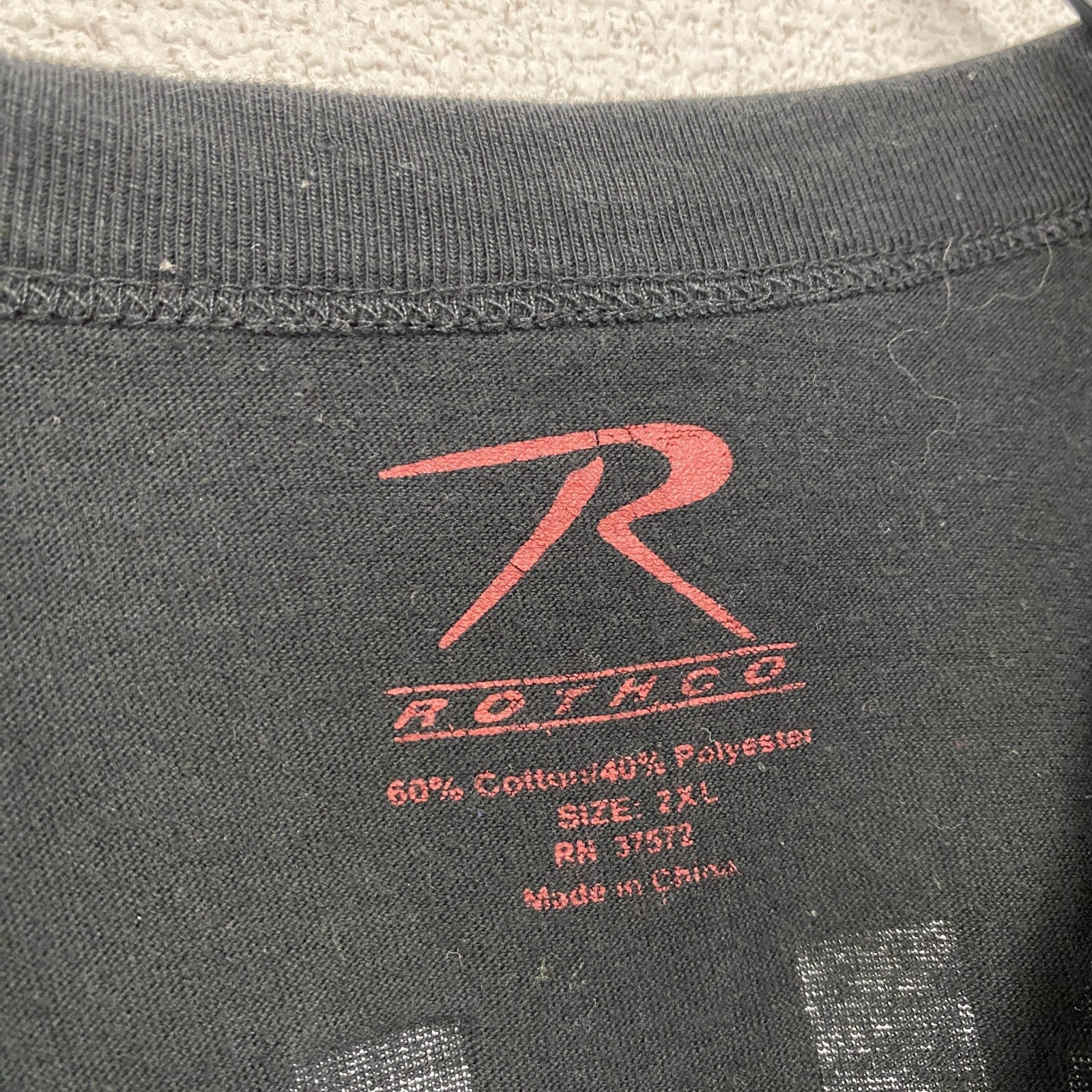 ROTHCO　半袖プリントTシャツ　POLICE　黒　ブラック　2XLサイズ　古着