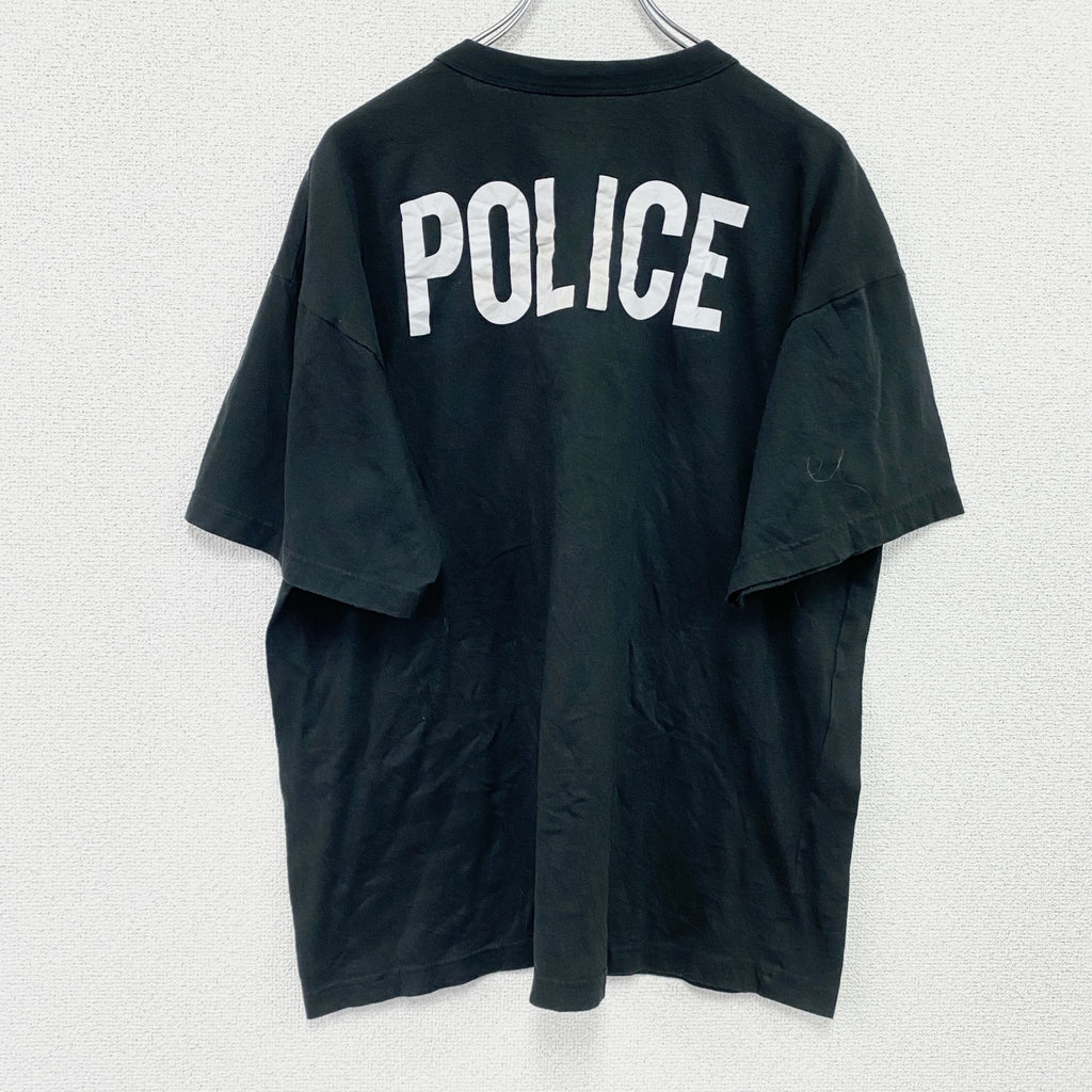 ROTHCO　半袖プリントTシャツ　POLICE　黒　ブラック　2XLサイズ　古着