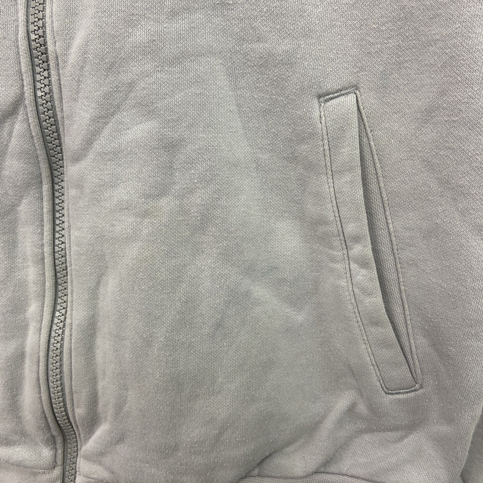 PUMA　プーマ　トラックジャケット/ジャージ　デカロゴ　裏ボア　灰色　グレー　Sサイズ　古着