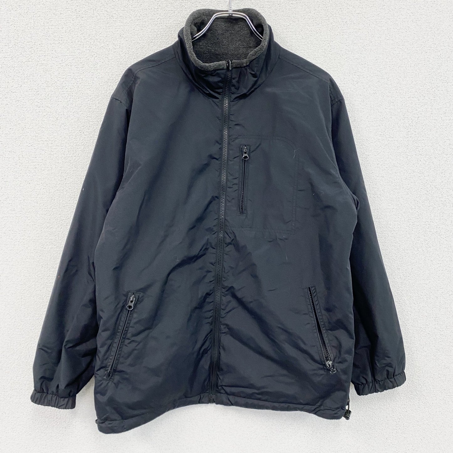 ～00s　OLD UNIQLO　オールドユニクロ　リバーシブルフリースジャケット　黒　ブラック　グレー　Mサイズ