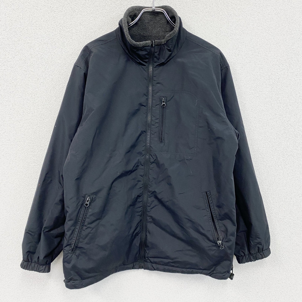 ～00s　OLD UNIQLO　オールドユニクロ　リバーシブルフリースジャケット　黒　ブラック　グレー　灰色　Mサイズ　古着