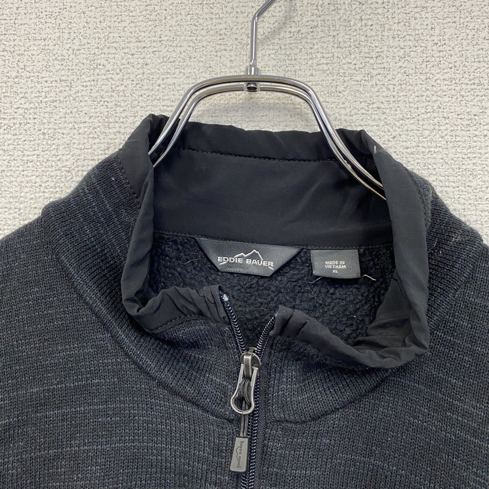 Eddie Bauer エディーバウアー　長袖ハーフジップスウェット　トレーナー　黒　ブラック　XLサイズ　古着