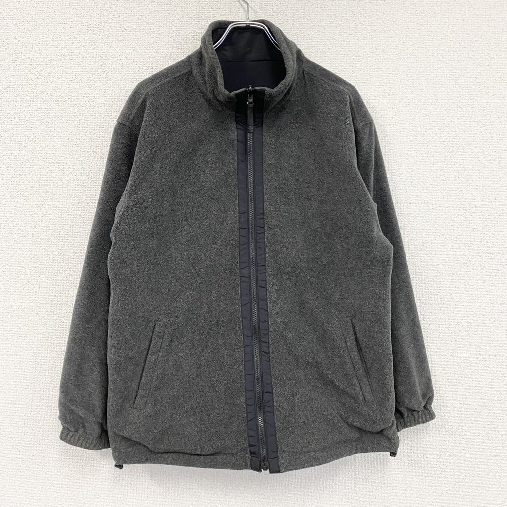 ～00s　OLD UNIQLO　オールドユニクロ　リバーシブルフリースジャケット　黒　ブラック　グレー　灰色　Mサイズ　古着